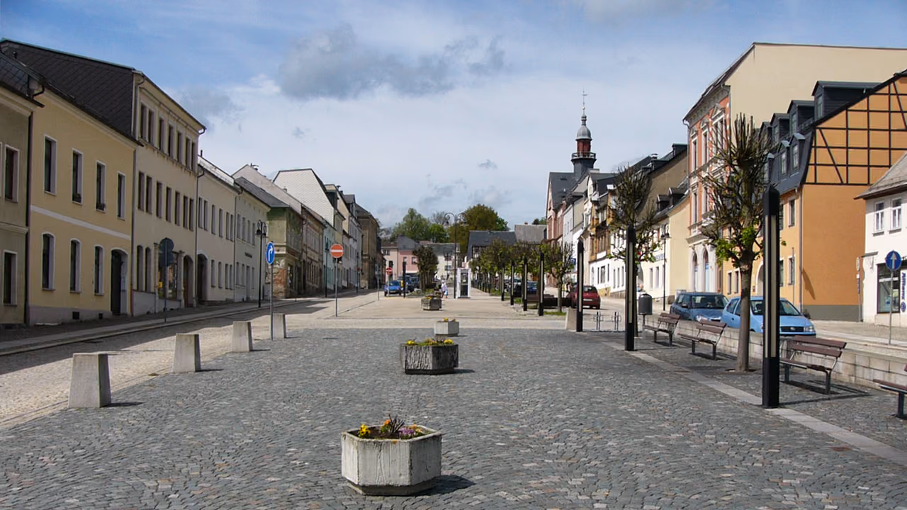 Stadtansicht von Adorf/Vogtl.
